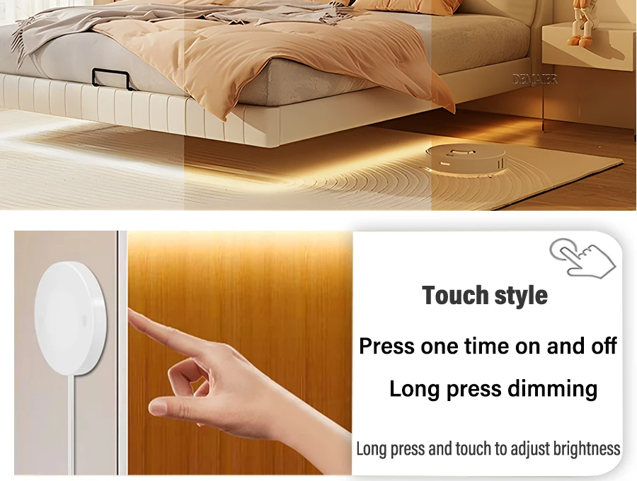 Touch Under Cabinet Dimmable COB LED Strip Light kit