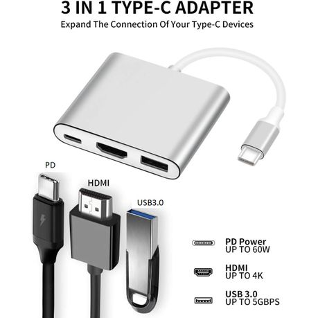 USB-C to 4K HDMI  Multi Adapter USB-C USB3.0 Adapter