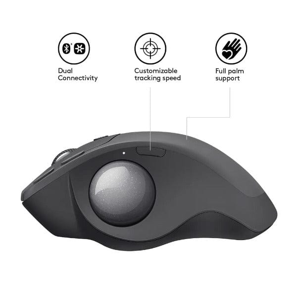 Logitech MX Ergo Trackball Wireless Bluetooth Mouse - Black