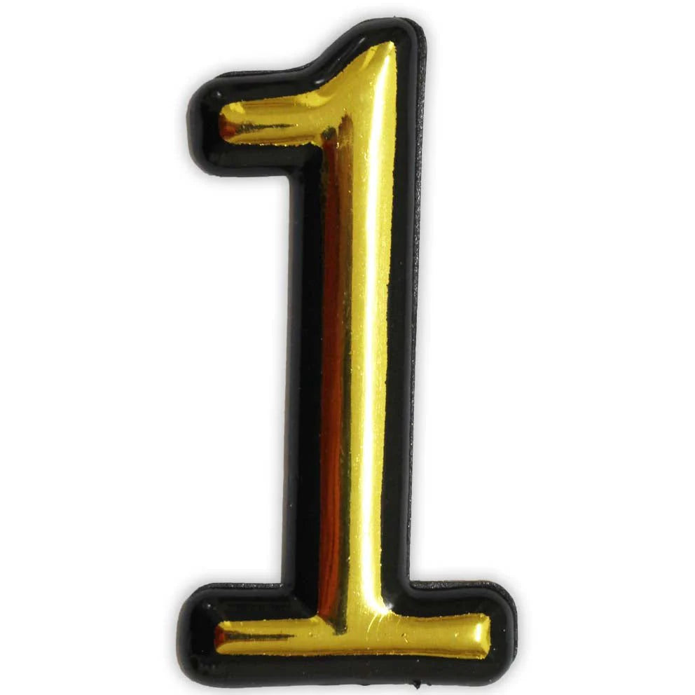 4 Inch Gold-Painted, Self Adhesive Plastic Numbers