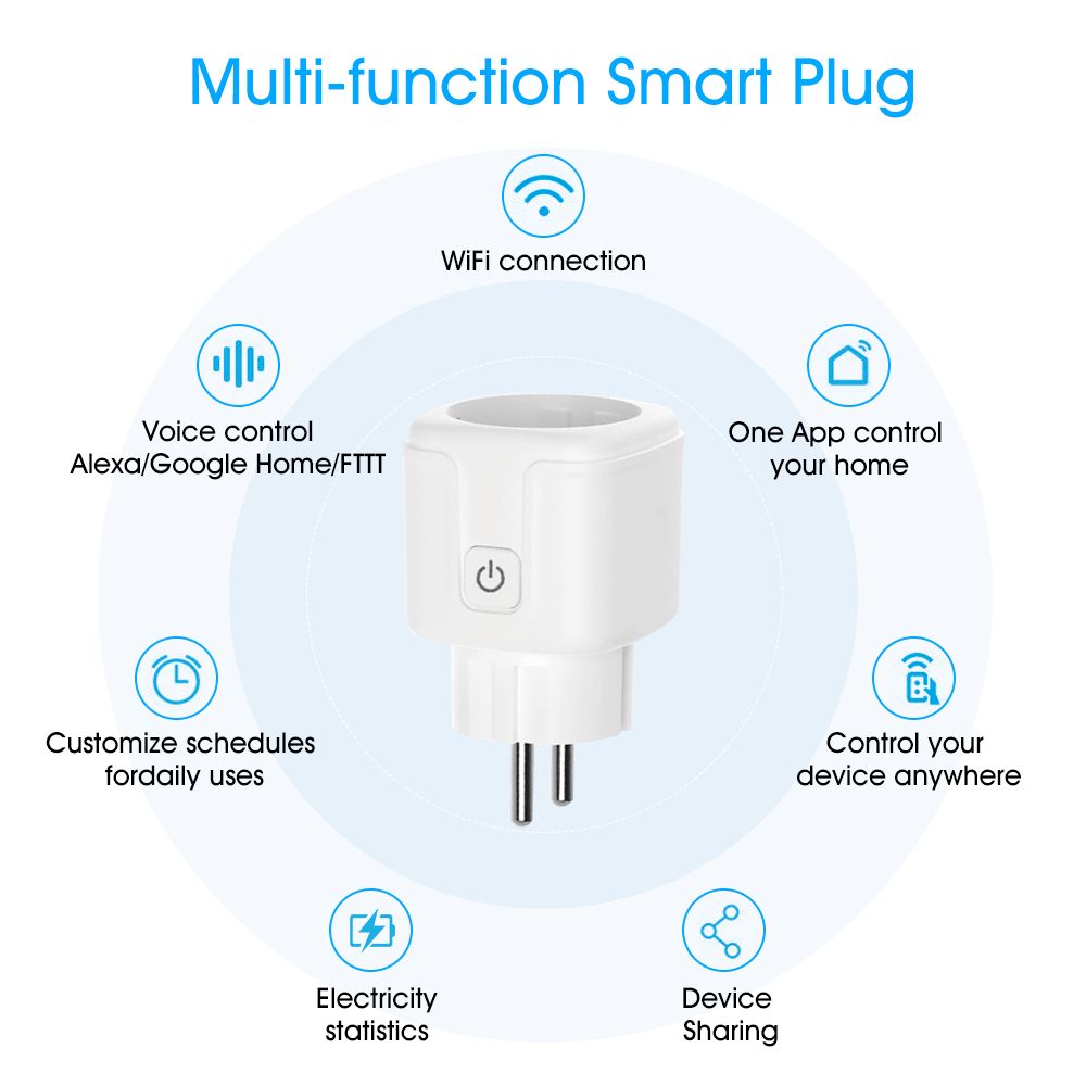 Smart WiFi Plug EU standard 2 Pin Wireless Remote Socket