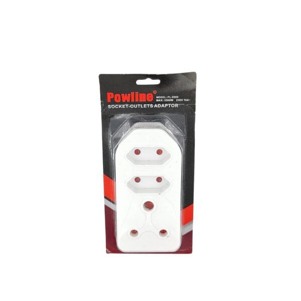 Powline Socket Outlets Adaptor one plug socket – Surge Protection – 1 X 16A and 2 X Euro sockets