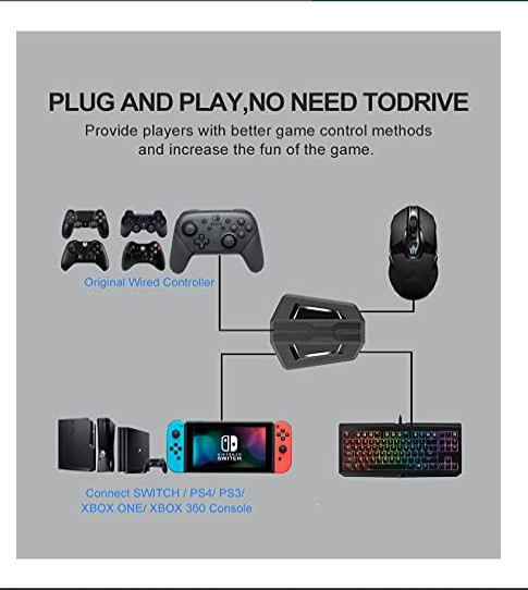 Keyboard and Mouse Adapter for Switch/Xbox One/ PS4/ PS3/Xbox 360 HS-SW315