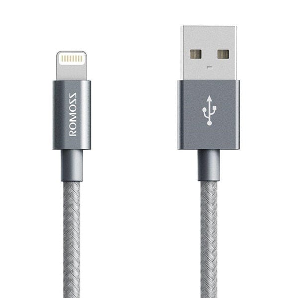 Romoss Lightning to USB Nylon Braided 1m Cable Silver