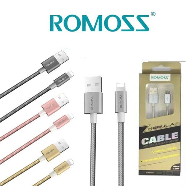 Romoss Lightning to USB Nylon Braided 1m Cable Silver