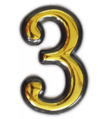 4 Inch Gold-Painted, Self Adhesive Plastic Numbers