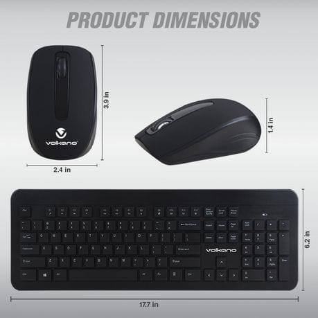 Volkano Wireless Keyboard and Mouse Combo Cobalt Series - OpenBox