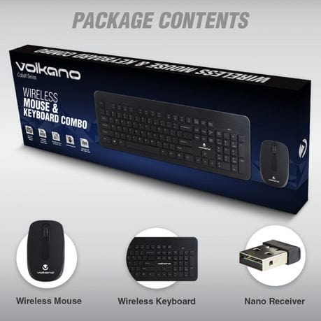 Volkano Wireless Keyboard and Mouse Combo Cobalt Series - OpenBox