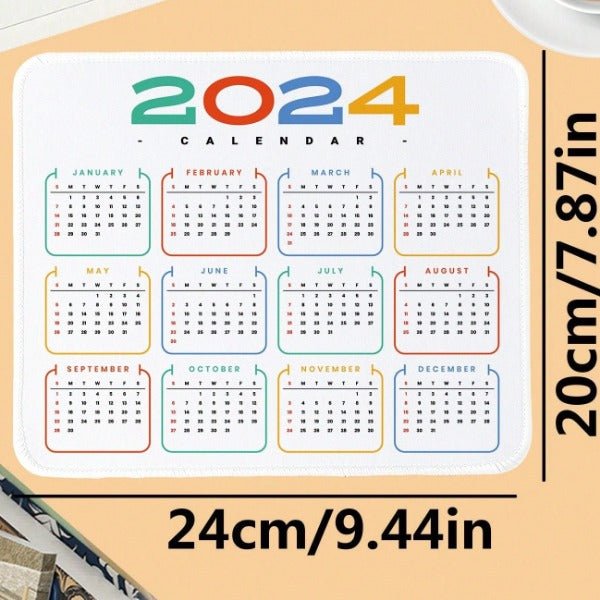 2024 Calendar Design Rectangle Mouse Pad