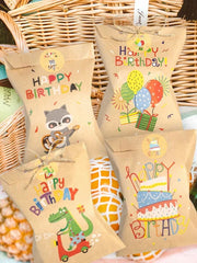 24pcs Cartoon Graphic Gift Bag & Sticker Set