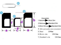 4 IN 1 Nano Micro Sim Card Adaptor Converter Kit