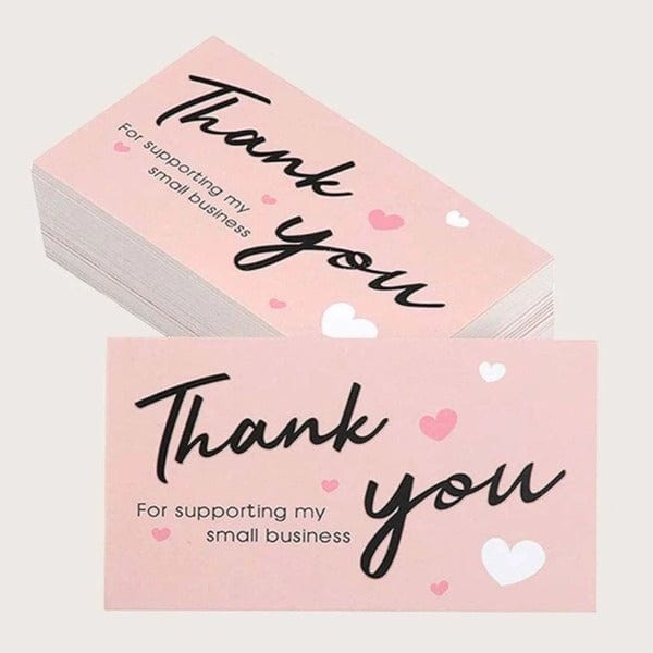 50pcs Graphic Thank You Card