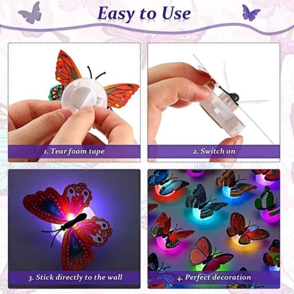 Colorful Luminous Butterfly Night Light - 5 pcs