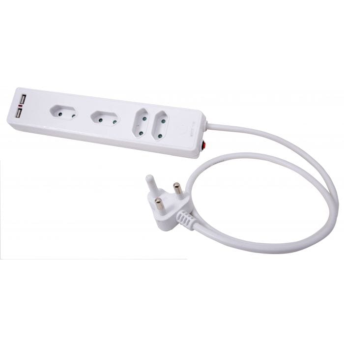 Ellies 4 Way 2 Pin Euro Multiplug With USB Function