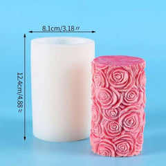 Flower Detail Cylindrical Shaped DIY Silicone Mold