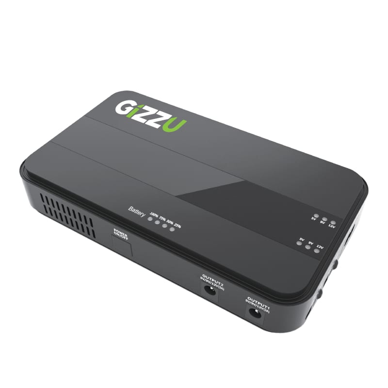 GIZZU 36W 32Wh 8800mAh Mini Dual DC UPS Black durban-umhlanga Geekware-tech