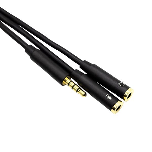 Gizzu Audio 1 x 3.5mm (Male) to 1 x 3.5mm (Female) Mic + 1 x 3.5mm (Female) Headset Jack Adapter Splitter Cable