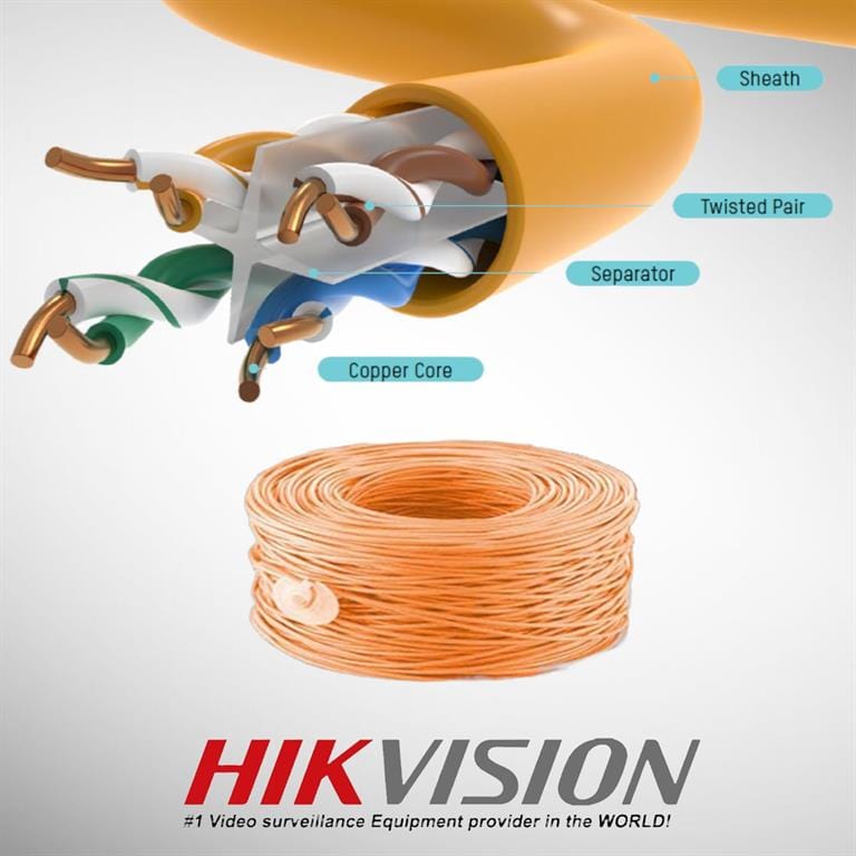 Hikvision CAT6 CU 305M Orange