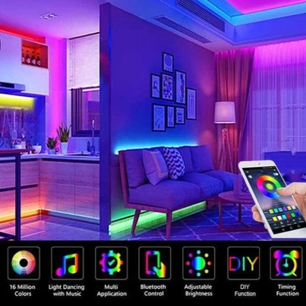 Software Led Strip Control LED Strip Light With App Control + Remote 5M – Geekware Tech