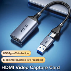 LLANO llano Video Capture Card HDMI to USB 1080P Game Capture Card Recorder Device for Gaming Teaching Conference Broadcasting