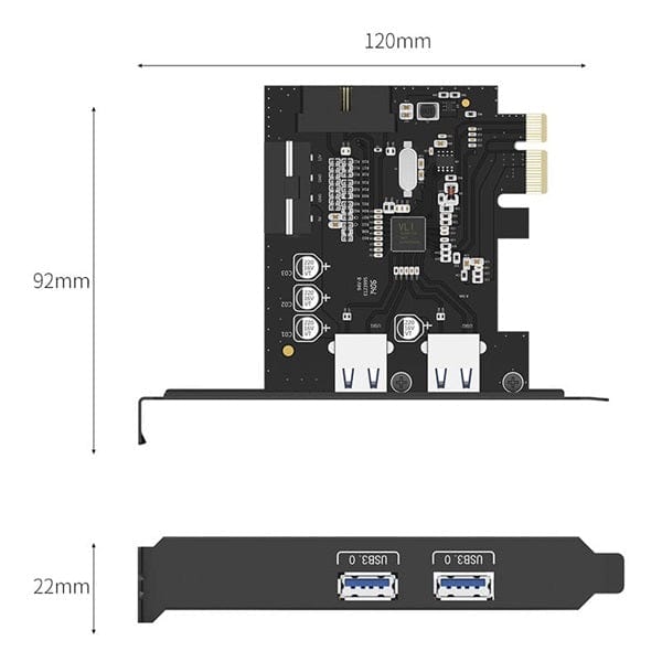 ORICO 2 Port USB3.0 PCI-e Expansion Card