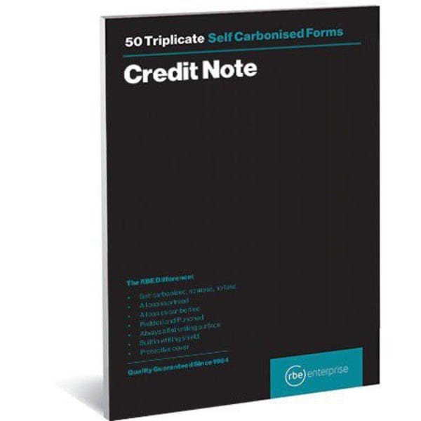 RBE Triplicate A5 Credit Note 50 Pages