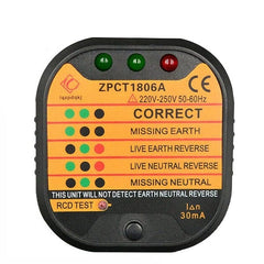 RCD Outlet Tester-Polarity Check Meter - 220-250V 30MA