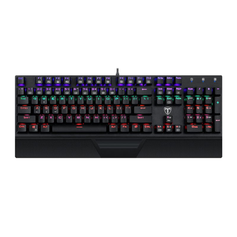 T-Dagger Destroyer 104 Key|Wrist Guard|Rainbow Backlit Gaming Mechanical Keyboard - Black