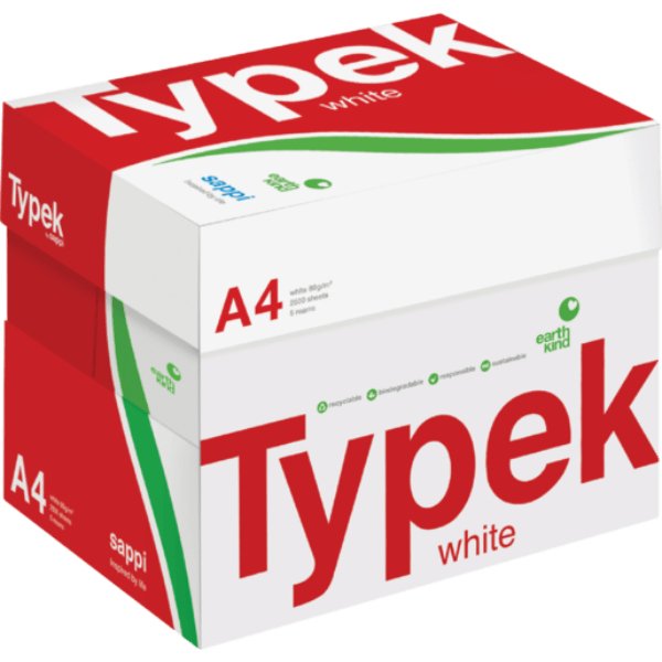 Typek A4 White Office Copy Paper - (5x500)