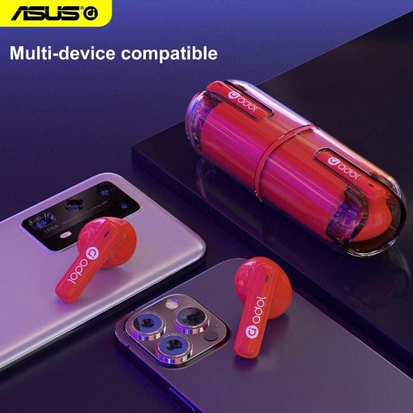 Wireless Earphones With Enc Noise Cancellation - Red