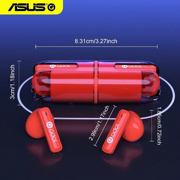 Wireless Earphones With Enc Noise Cancellation - Red