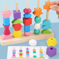 Wooden Building Blocks Toy - 5 Column Set