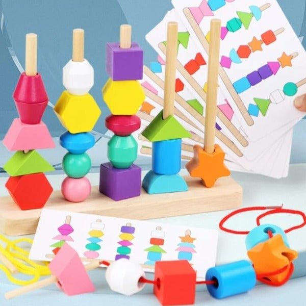 Wooden Building Blocks Toy - 5 Column Set