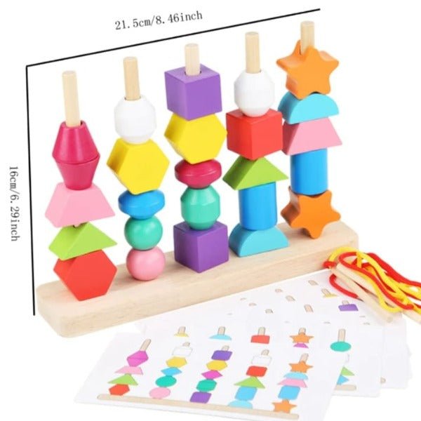 Wooden Building Blocks Toy - 5 Column Set