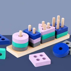 Wooden Geometric Shape Block Set